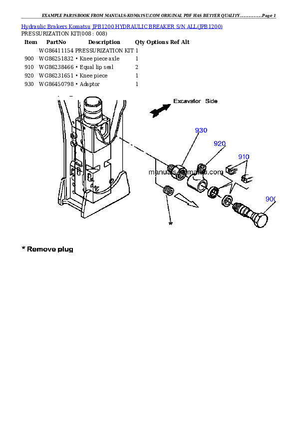 Protected: JPB1200 HYDRAULIC BREAKER S/N ALL Partsbook