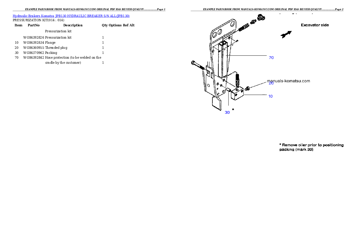 Protected: JPB130 HYDRAULIC BREAKER S/N ALL Partsbook
