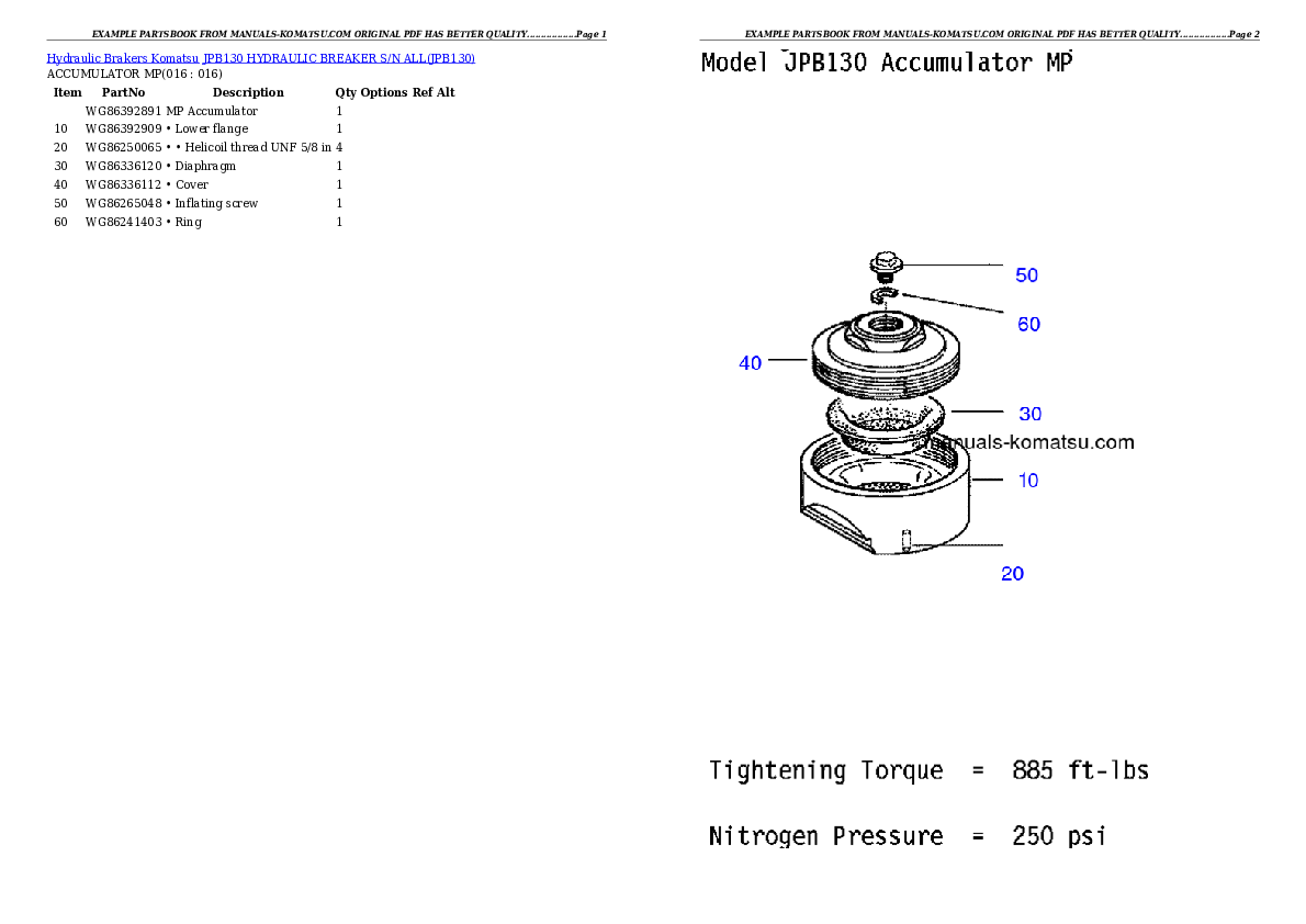 Protected: JPB130 HYDRAULIC BREAKER S/N ALL Partsbook