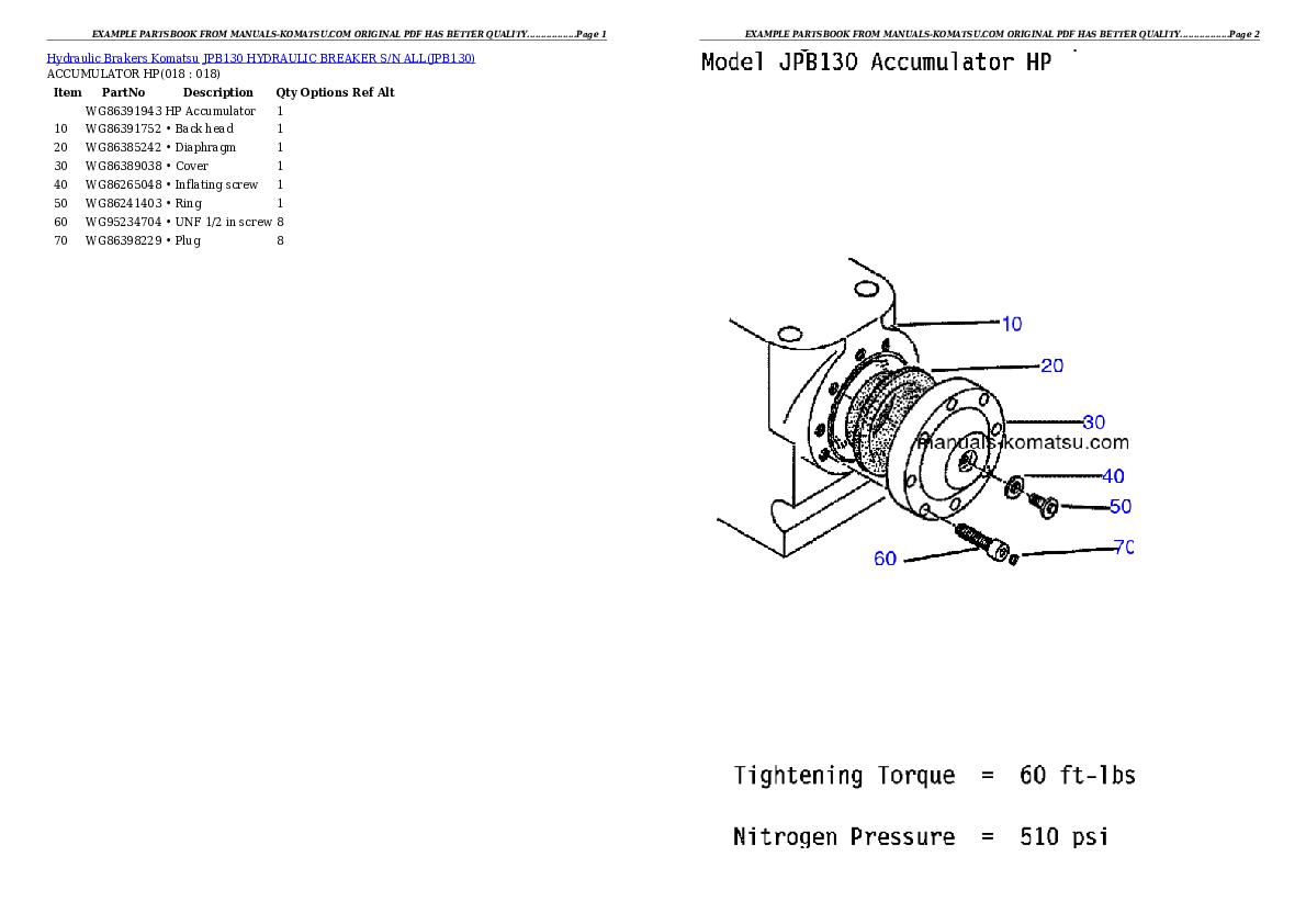 Protected: JPB130 HYDRAULIC BREAKER S/N ALL Partsbook