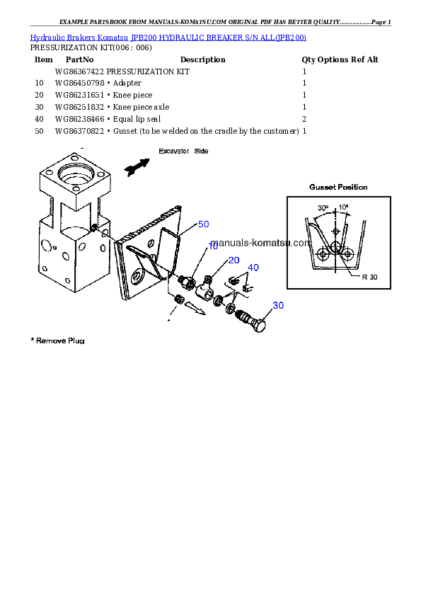 Protected: JPB200 HYDRAULIC BREAKER S/N ALL Partsbook