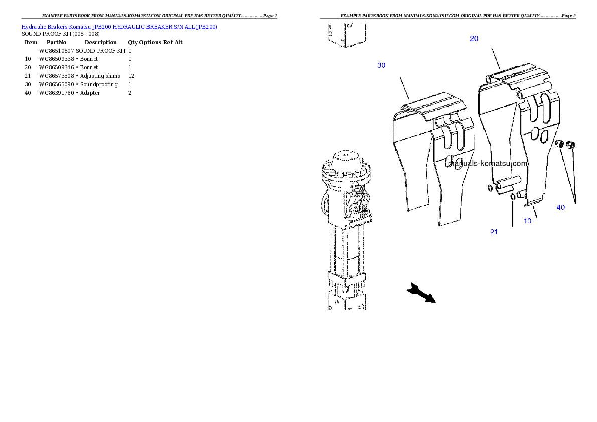 Protected: JPB200 HYDRAULIC BREAKER S/N ALL Partsbook
