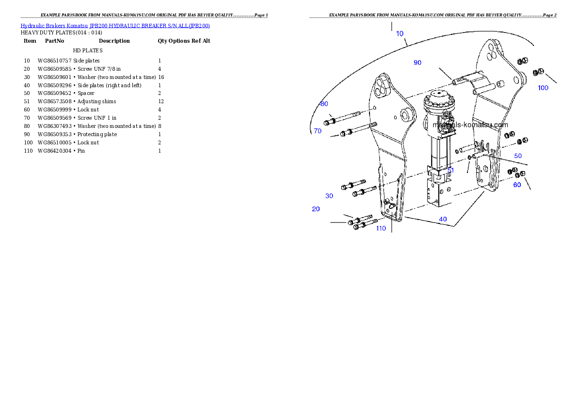 Protected: JPB200 HYDRAULIC BREAKER S/N ALL Partsbook