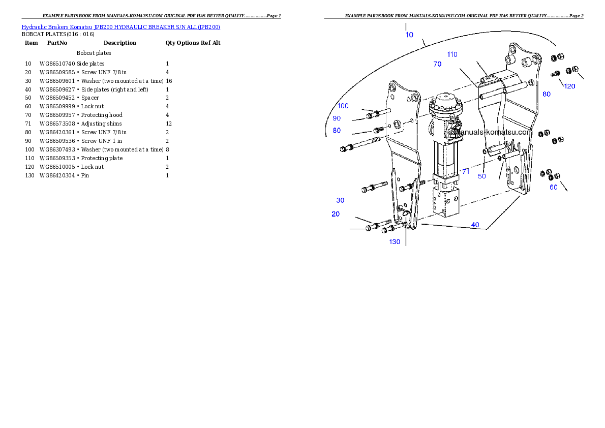 Protected: JPB200 HYDRAULIC BREAKER S/N ALL Partsbook