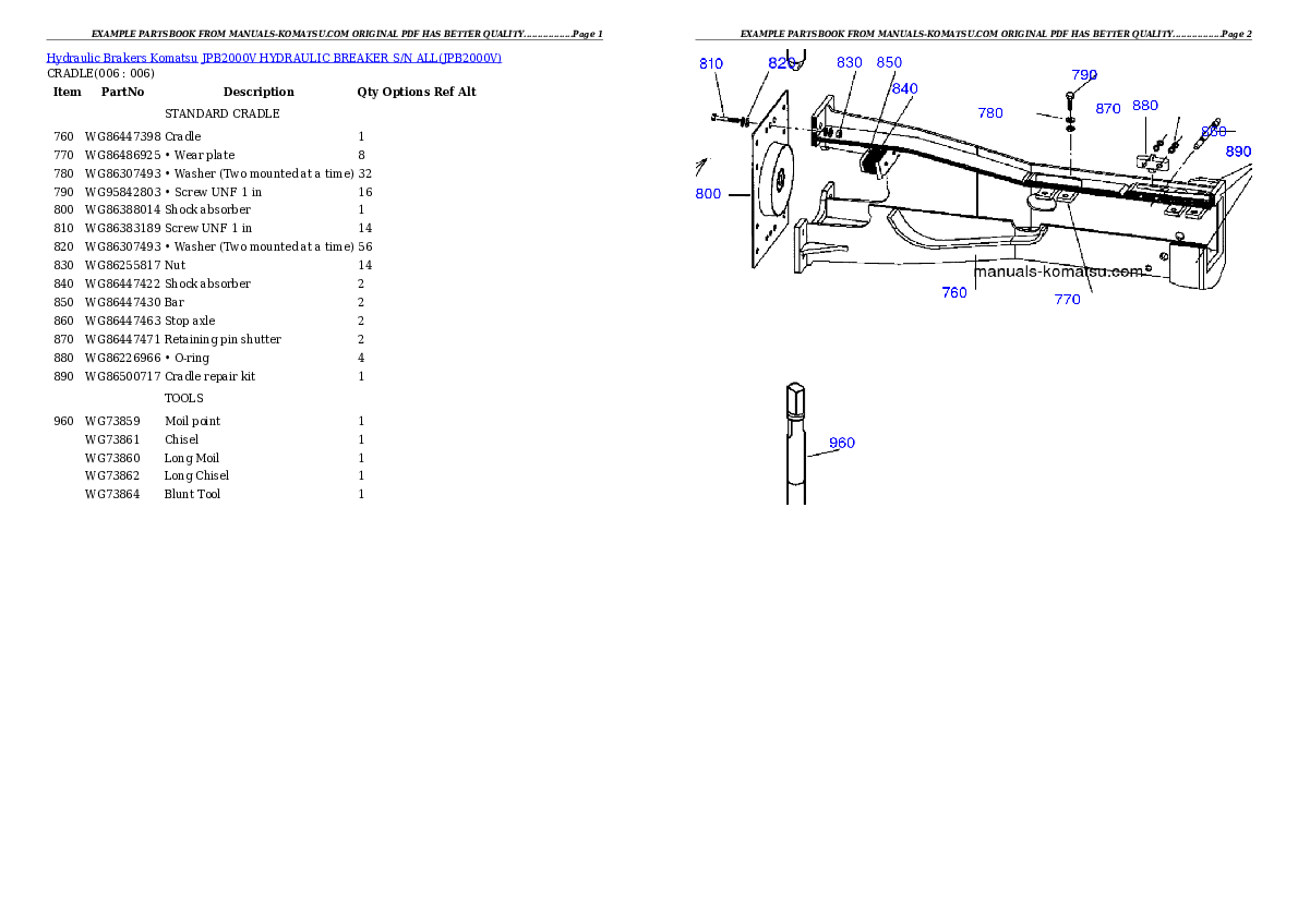 Protected: JPB2000V HYDRAULIC BREAKER S/N ALL Partsbook