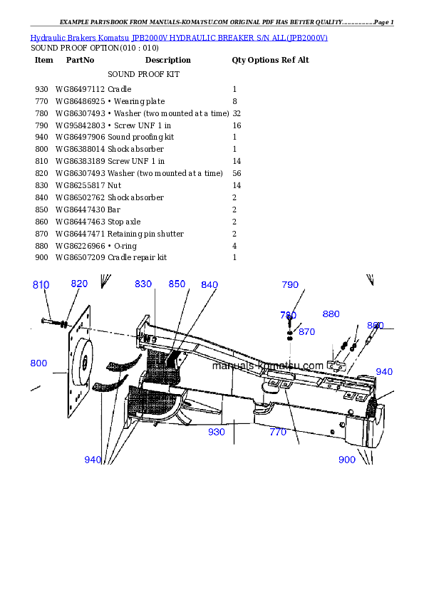 Protected: JPB2000V HYDRAULIC BREAKER S/N ALL Partsbook