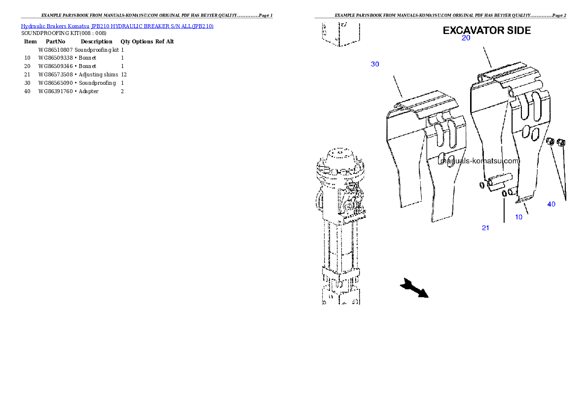 Protected: JPB210 HYDRAULIC BREAKER S/N ALL Partsbook