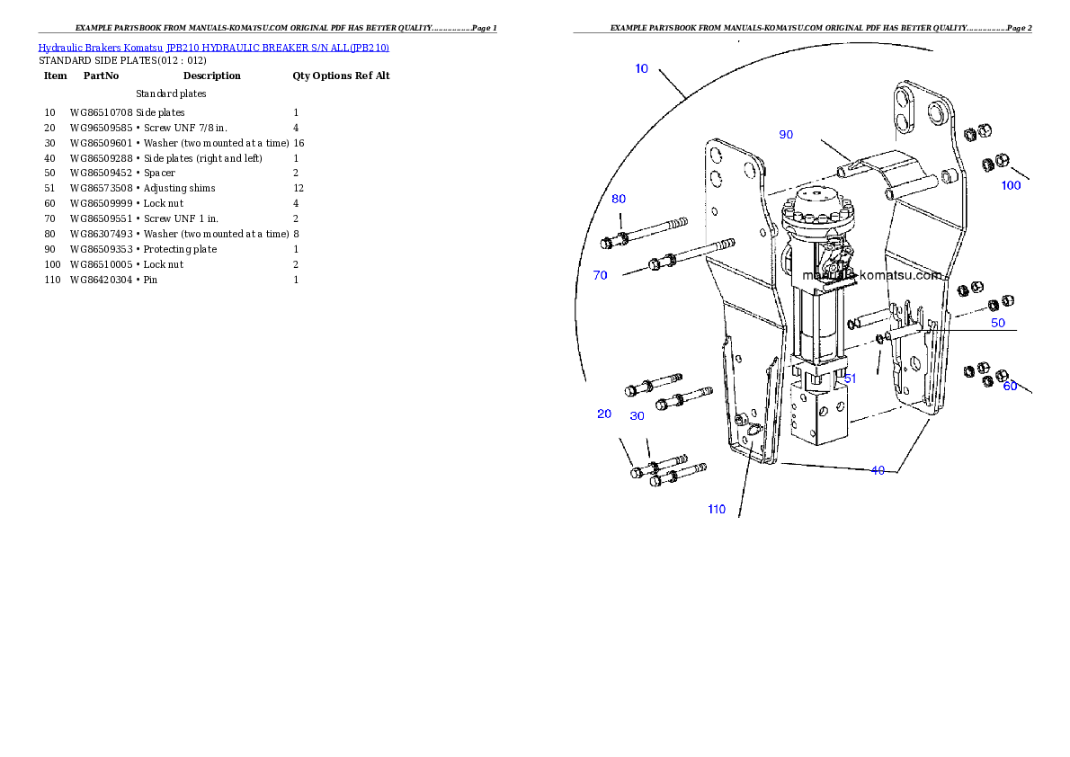 Protected: JPB210 HYDRAULIC BREAKER S/N ALL Partsbook
