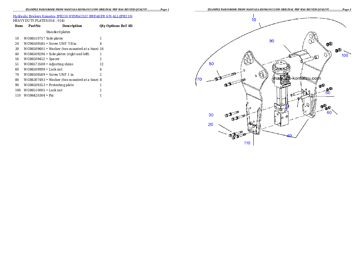 Protected: JPB210 HYDRAULIC BREAKER S/N ALL Partsbook