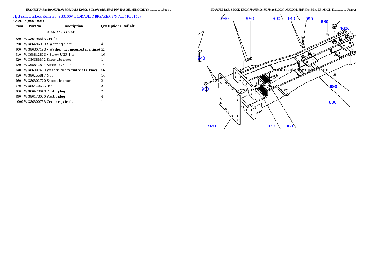 Protected: JPB3100V HYDRAULIC BREAKER S/N ALL Partsbook