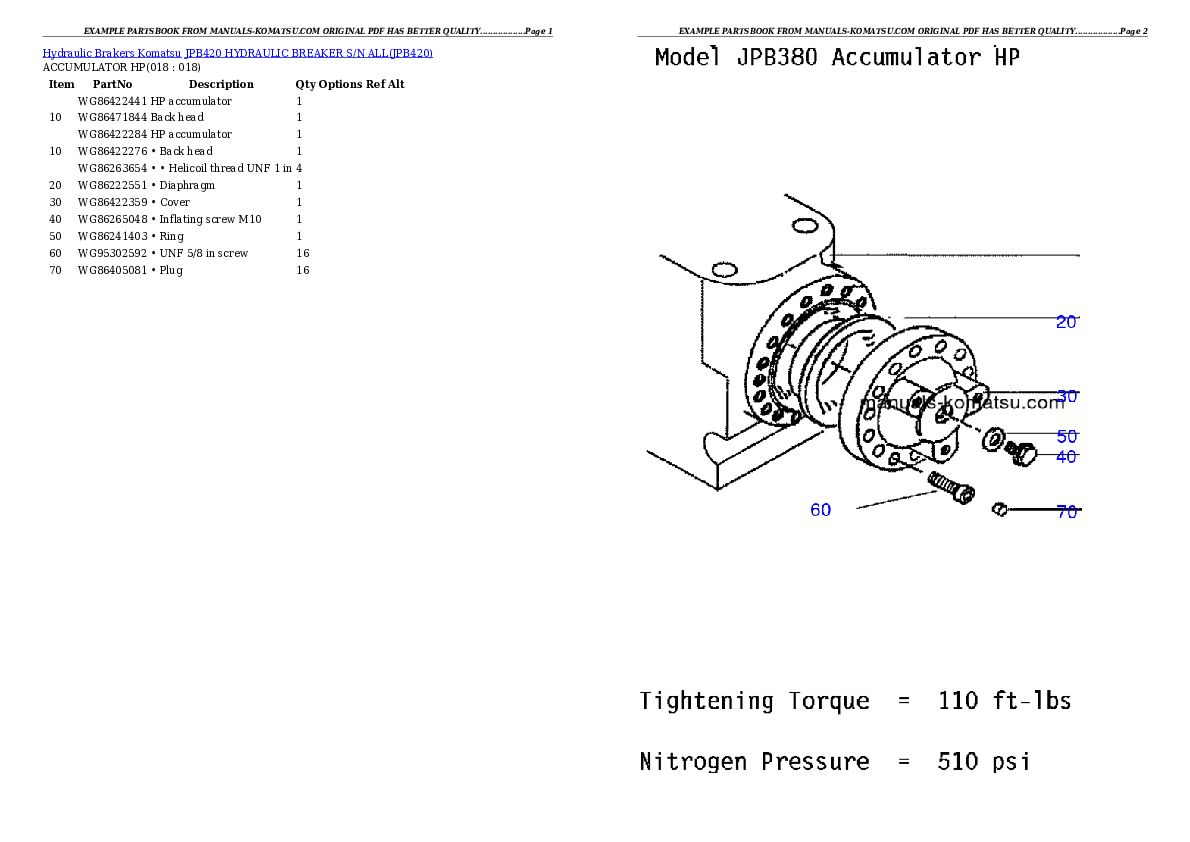 Protected: JPB420 HYDRAULIC BREAKER S/N ALL Partsbook