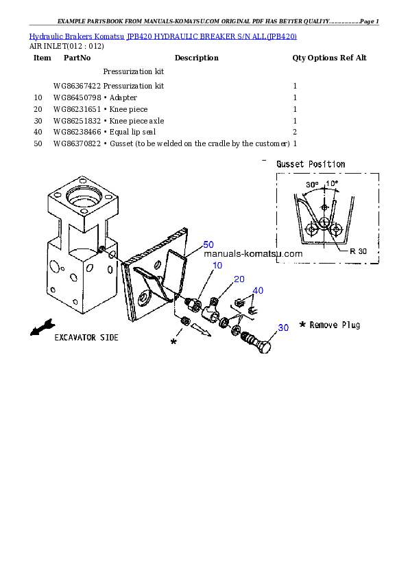 Protected: JPB420 HYDRAULIC BREAKER S/N ALL Partsbook