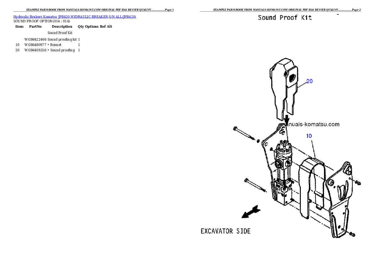 Protected: JPB420 HYDRAULIC BREAKER S/N ALL Partsbook