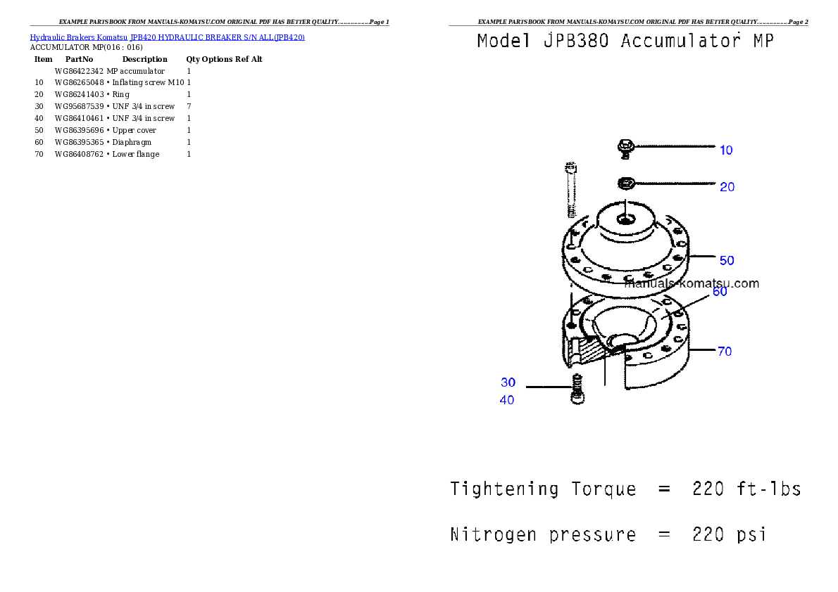 Protected: JPB420 HYDRAULIC BREAKER S/N ALL Partsbook