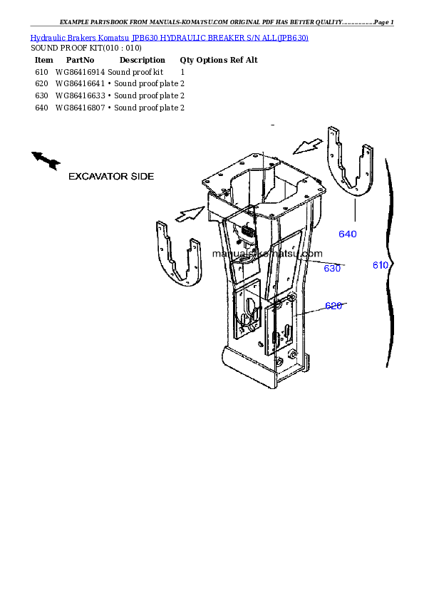 Protected: JPB630 HYDRAULIC BREAKER S/N ALL Partsbook