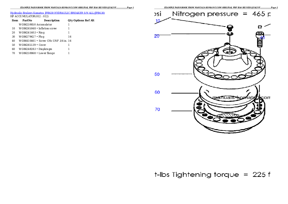 Protected: JPB630 HYDRAULIC BREAKER S/N ALL Partsbook