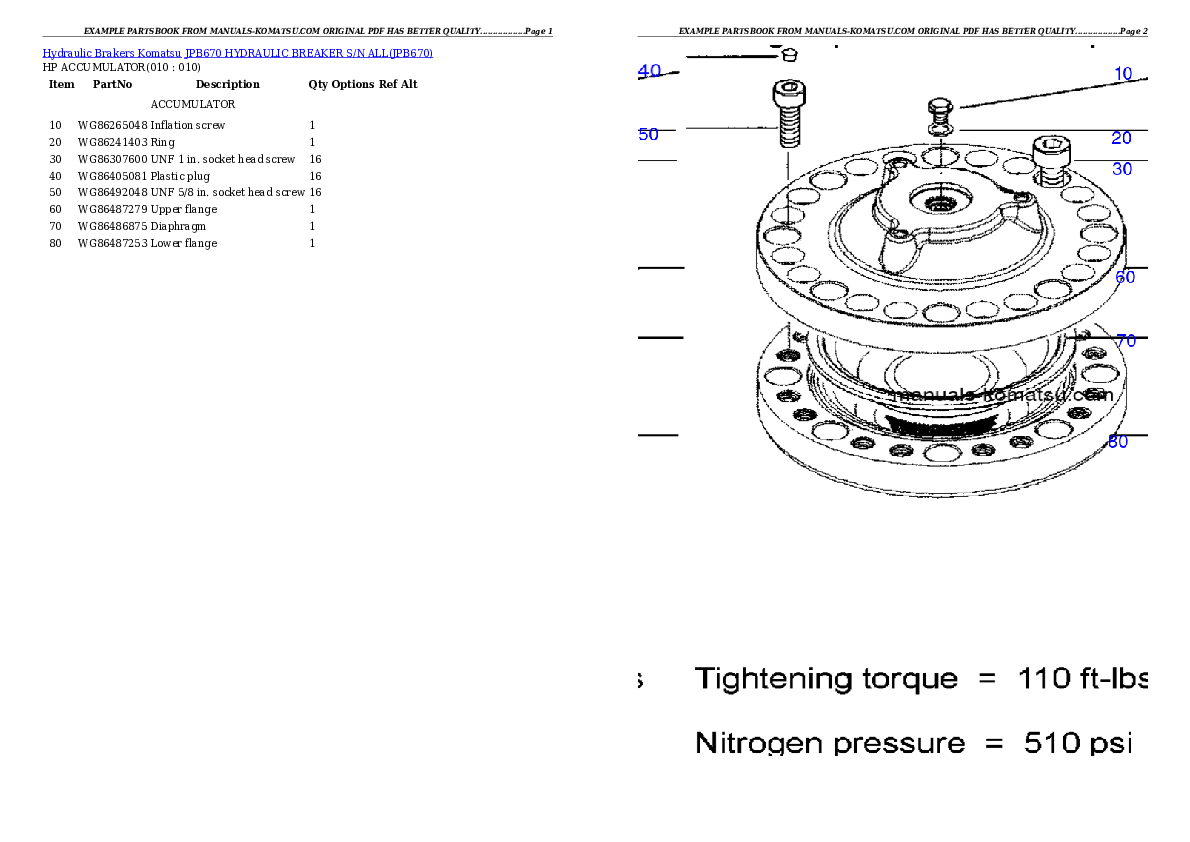 Protected: JPB670 HYDRAULIC BREAKER S/N ALL Partsbook