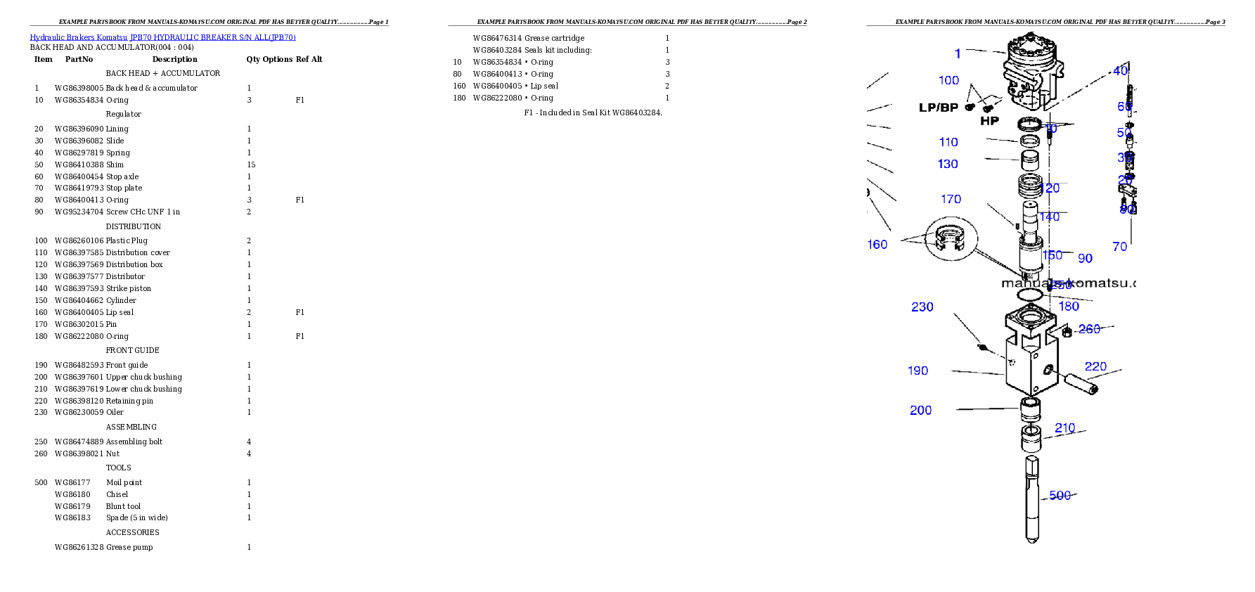 Protected: JPB70 HYDRAULIC BREAKER S/N ALL Partsbook