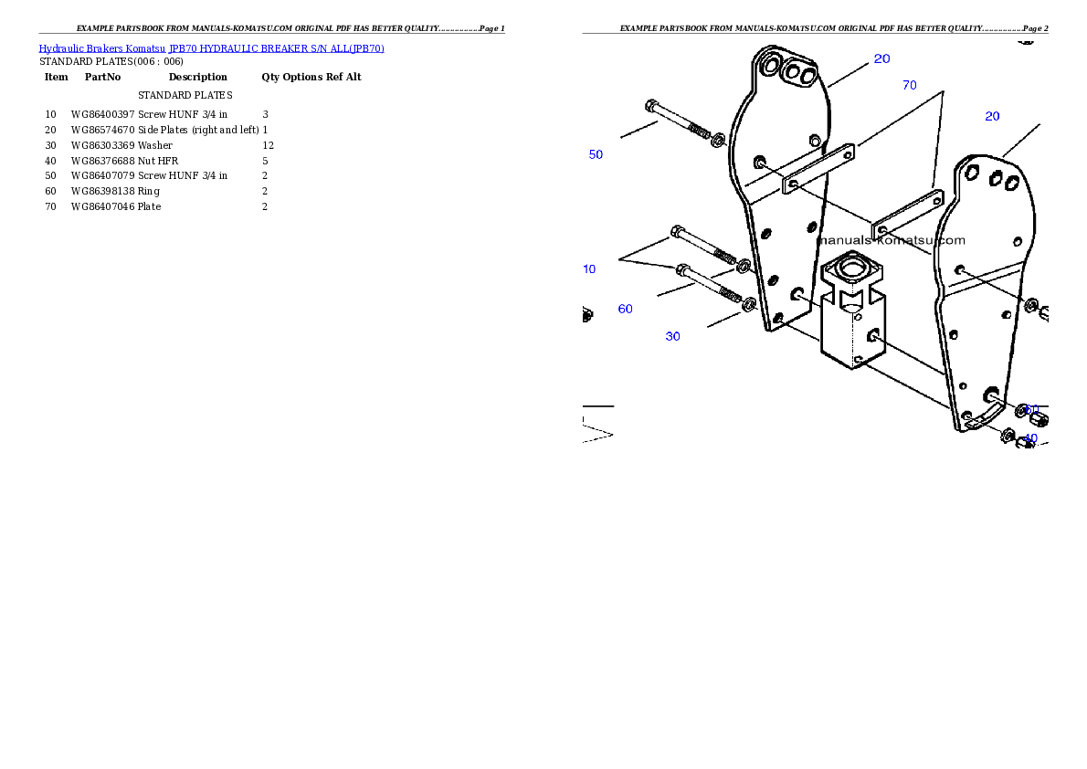 Protected: JPB70 HYDRAULIC BREAKER S/N ALL Partsbook