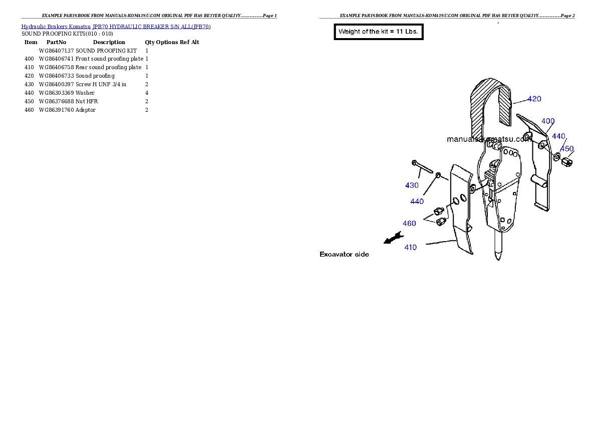 Protected: JPB70 HYDRAULIC BREAKER S/N ALL Partsbook