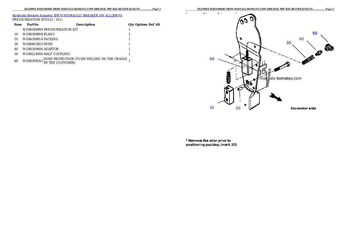 Protected: JPB70 HYDRAULIC BREAKER S/N ALL Partsbook