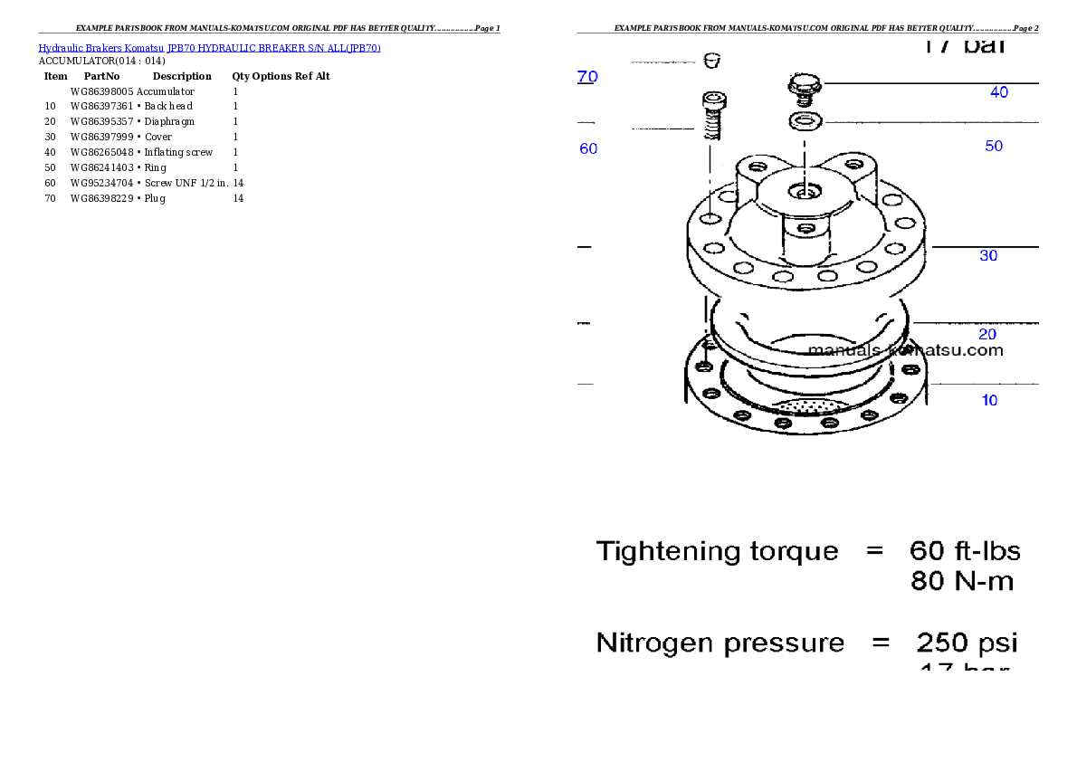 Protected: JPB70 HYDRAULIC BREAKER S/N ALL Partsbook