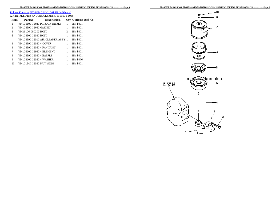 Protected: JV06HM-2 S/N 1001-UP Partsbook