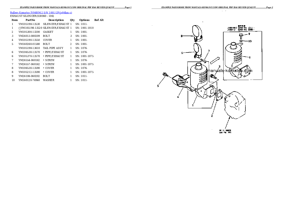 Protected: JV06HM-2 S/N 1001-UP Partsbook