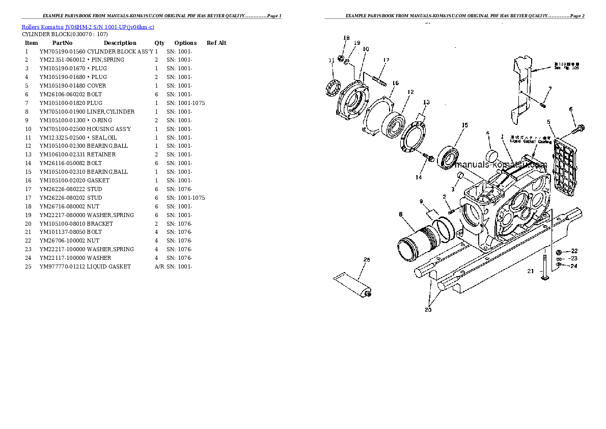 Protected: JV06HM-2 S/N 1001-UP Partsbook
