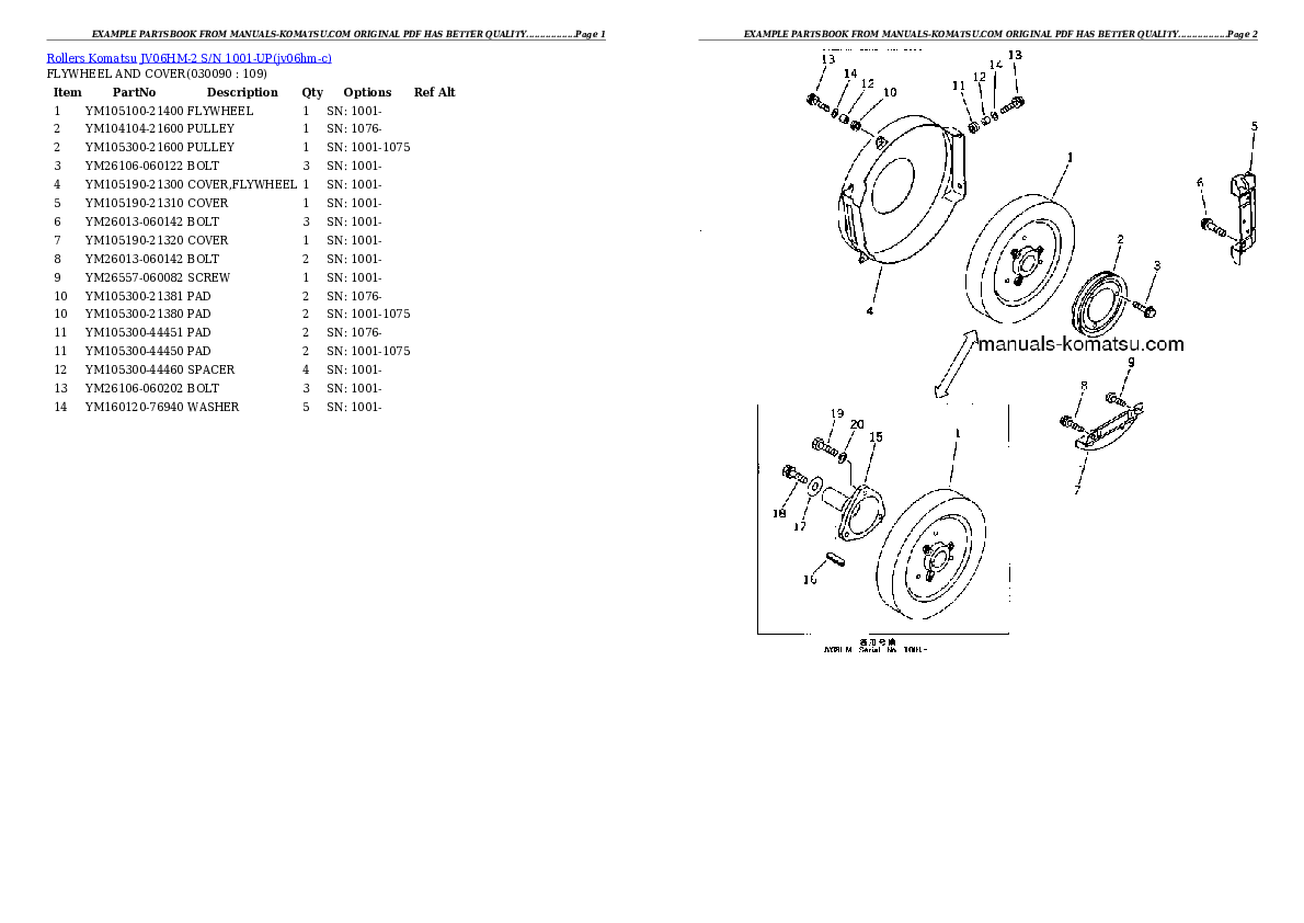 Protected: JV06HM-2 S/N 1001-UP Partsbook