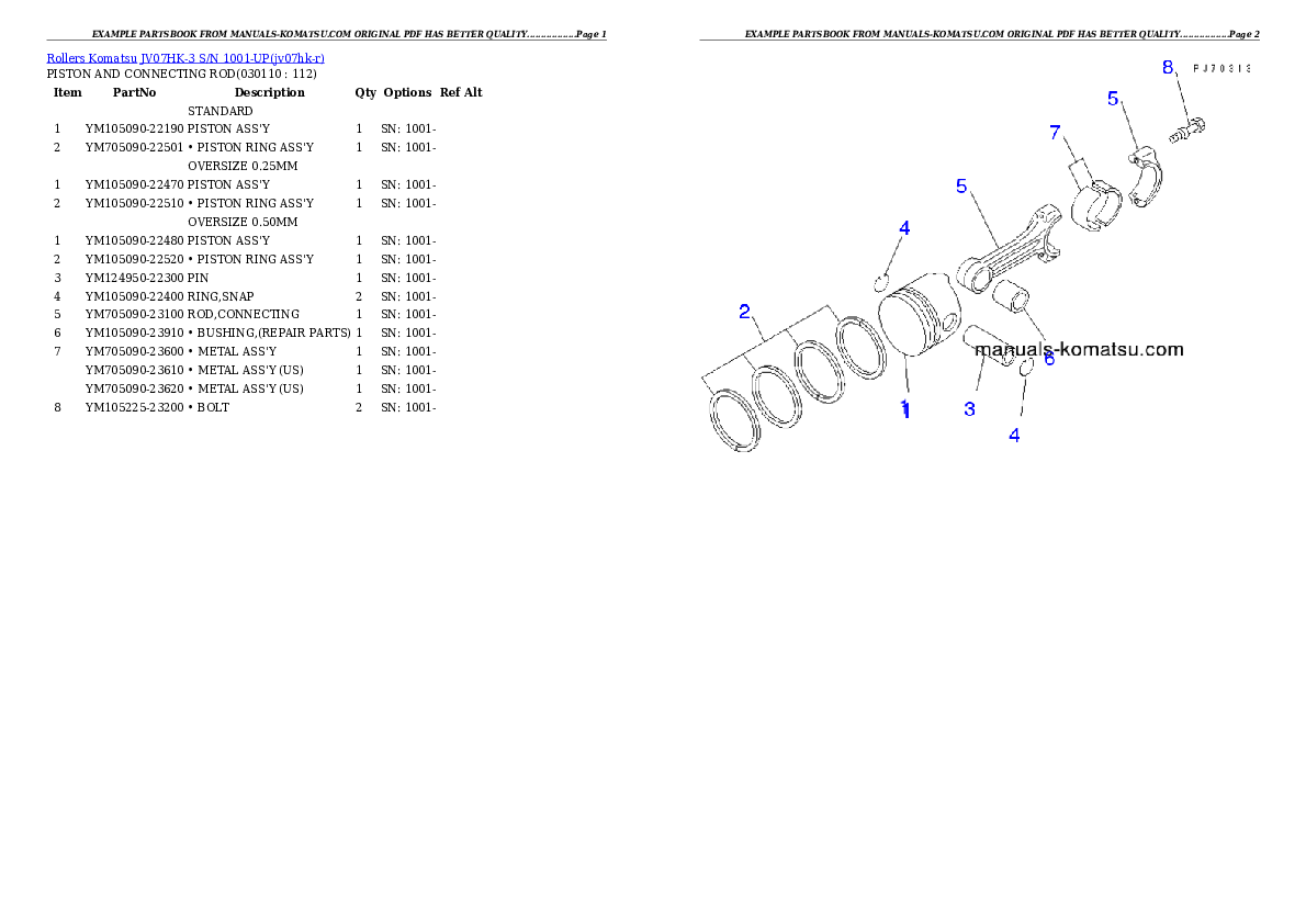 Protected: JV07HK-3 S/N 1001-UP Partsbook