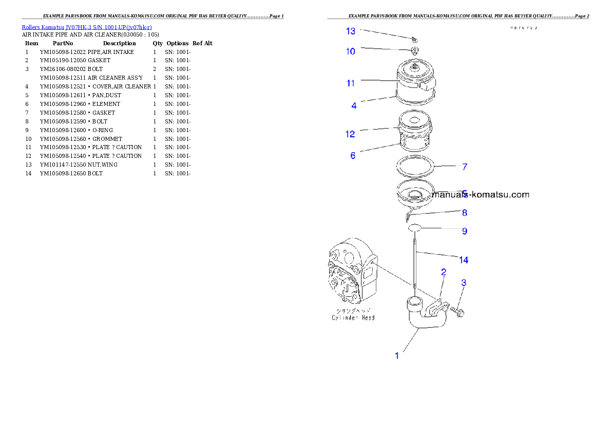 Protected: JV07HK-3 S/N 1001-UP Partsbook