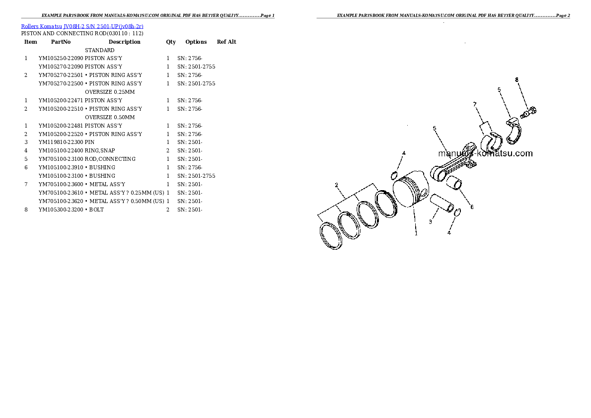 Protected: JV08H-2 S/N 2501-UP Partsbook