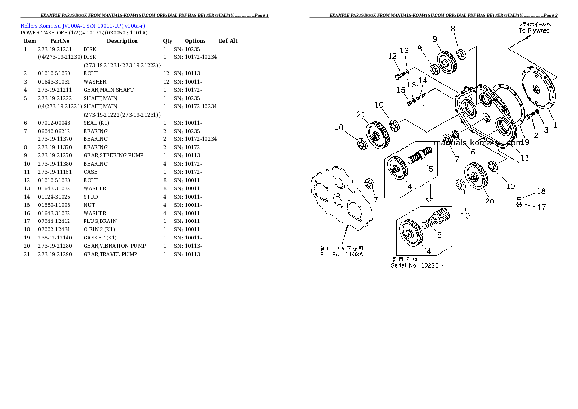 Protected: JV100A-1 S/N 10011-UP Partsbook