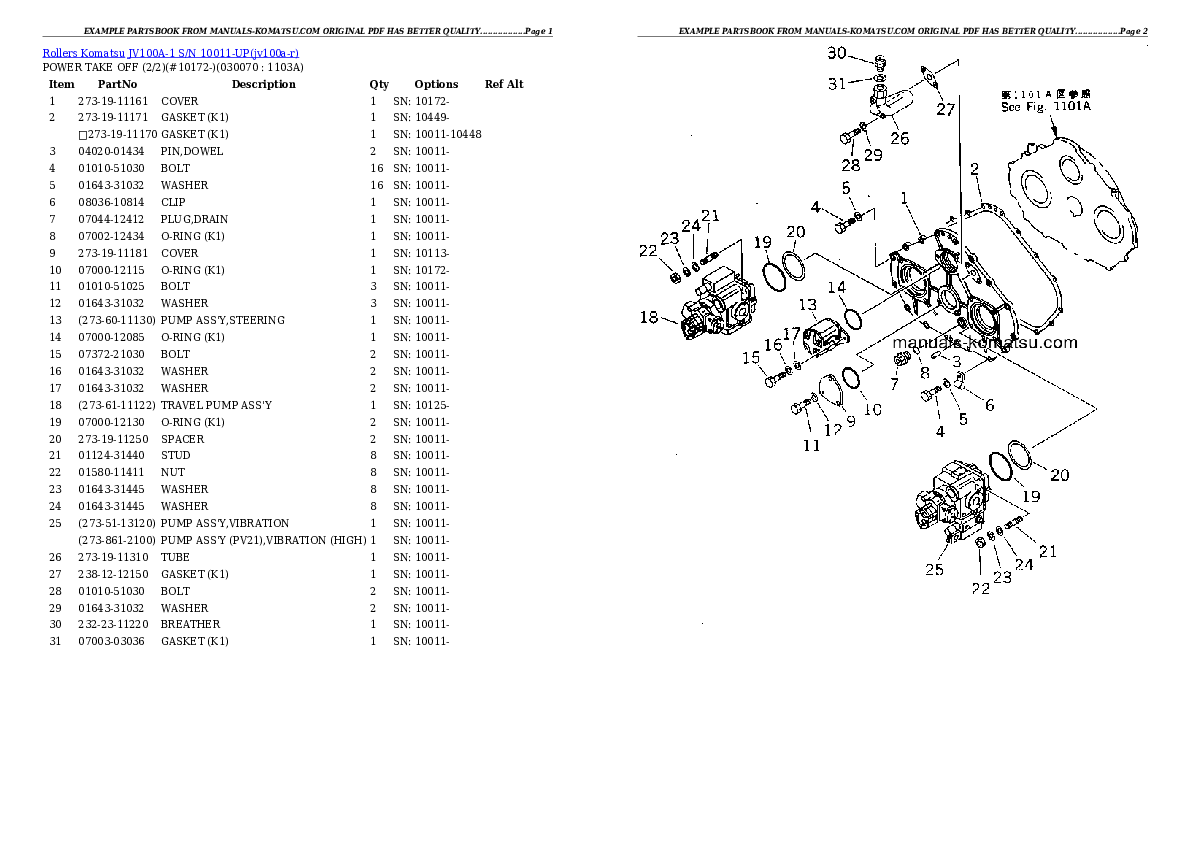 Protected: JV100A-1 S/N 10011-UP Partsbook