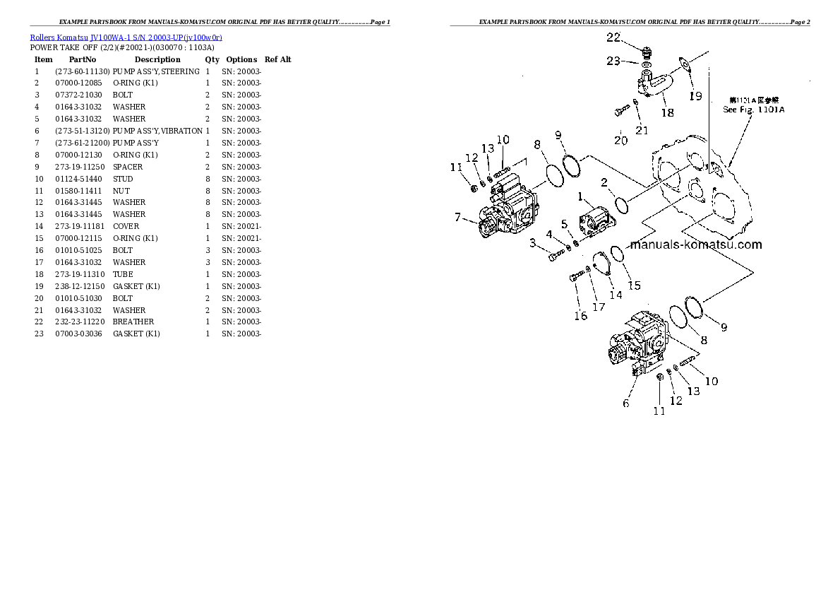 Protected: JV100WA-1 S/N 20003-UP Partsbook