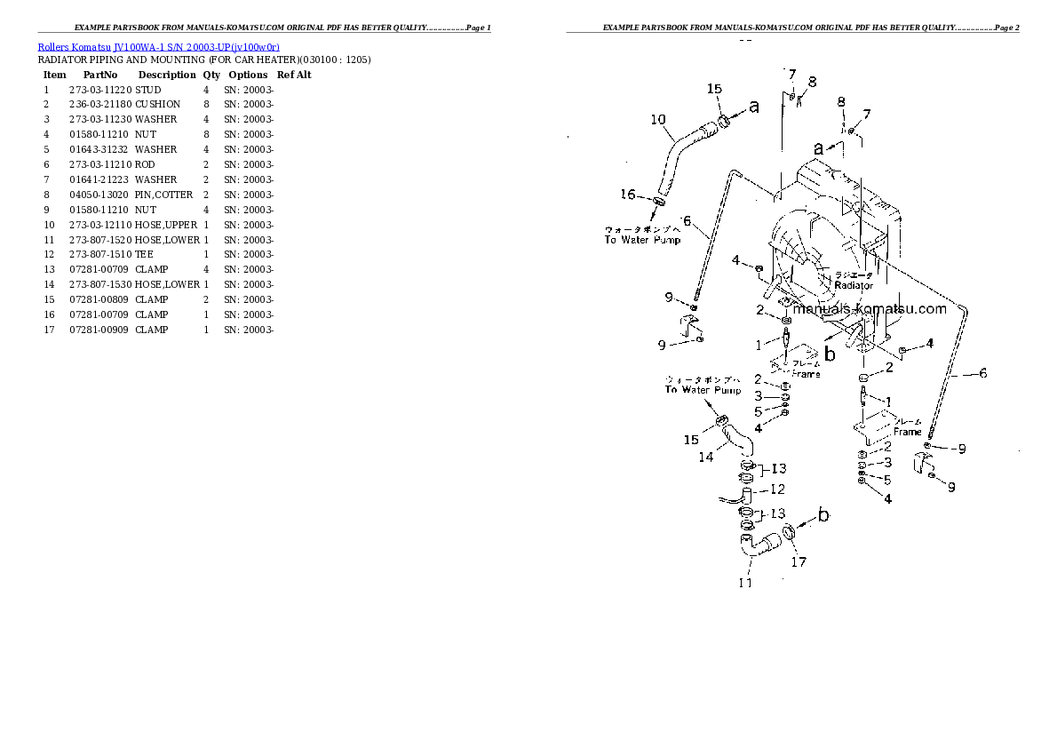 Protected: JV100WA-1 S/N 20003-UP Partsbook