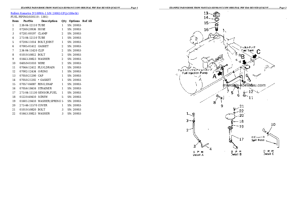 Protected: JV100WA-1 S/N 20003-UP Partsbook