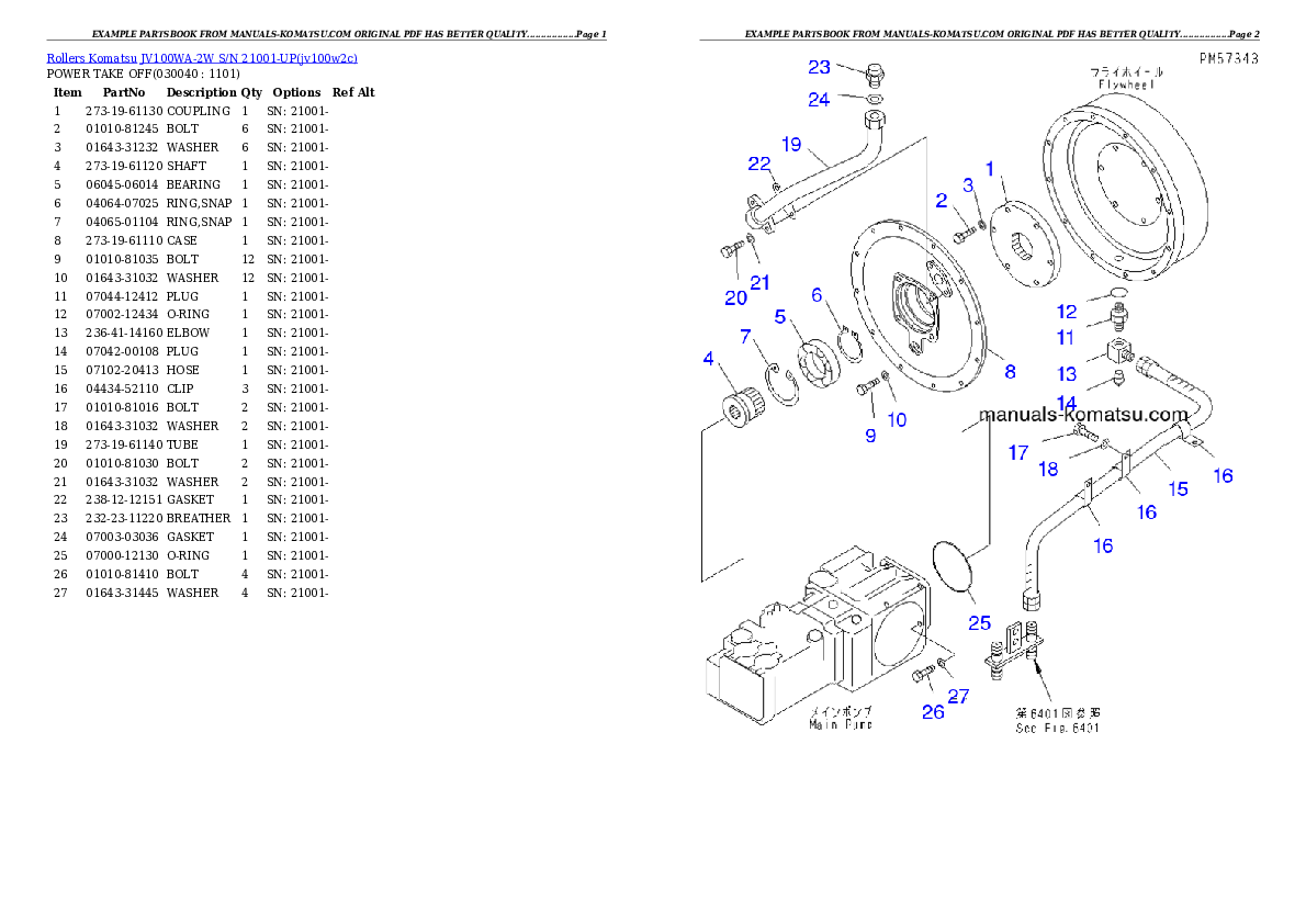 Protected: JV100WA-2W S/N 21001-UP Partsbook