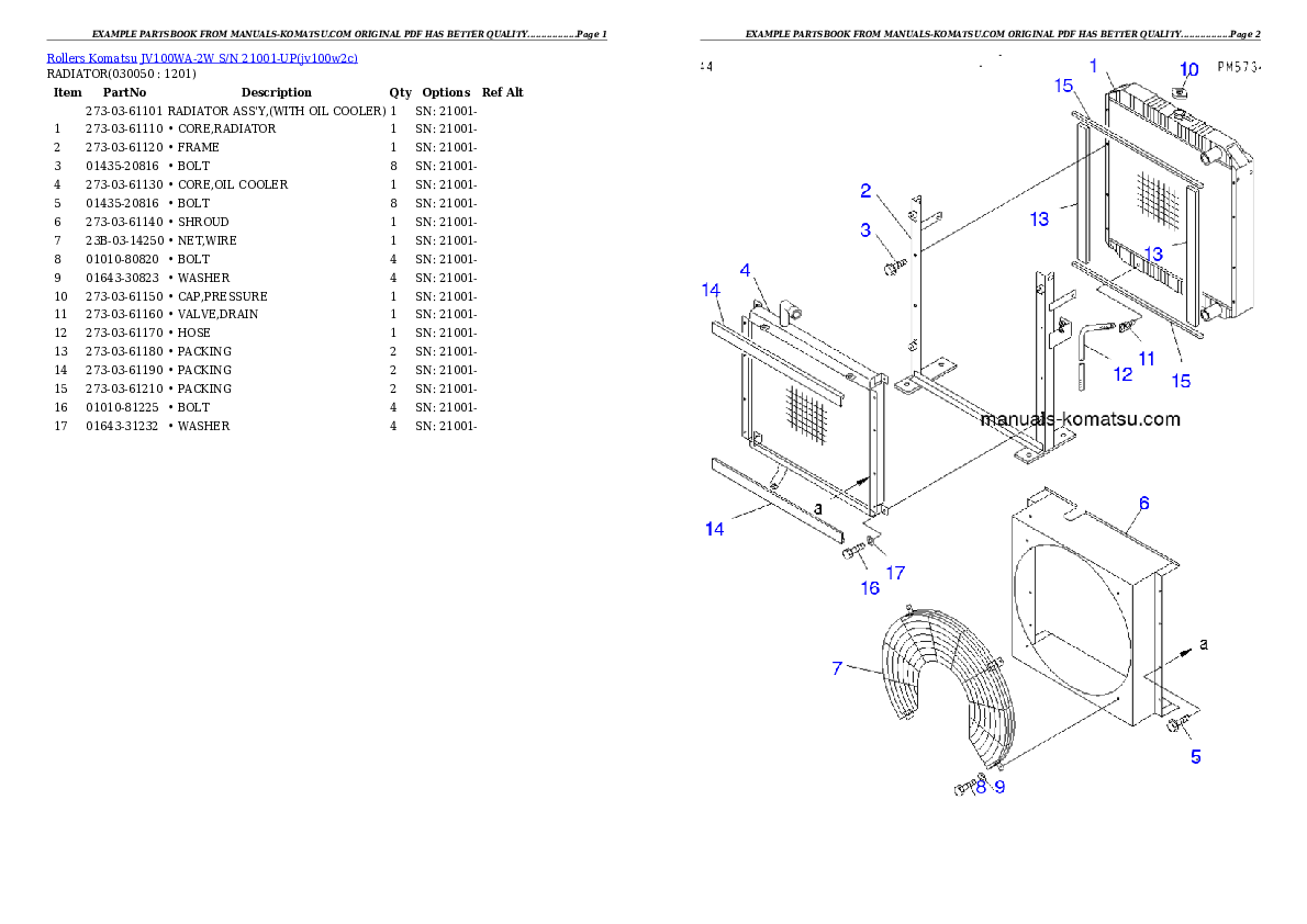 Protected: JV100WA-2W S/N 21001-UP Partsbook