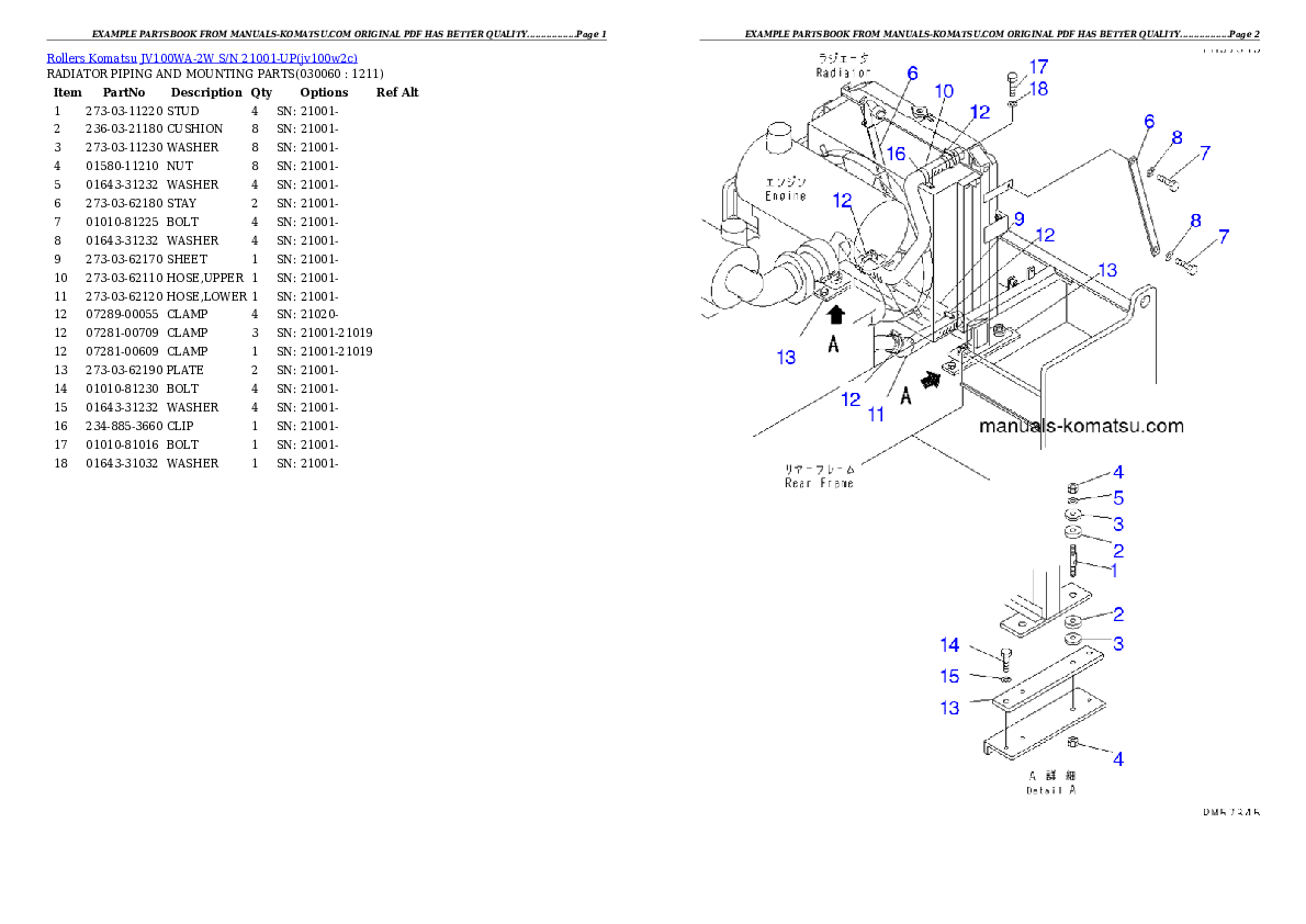 Protected: JV100WA-2W S/N 21001-UP Partsbook