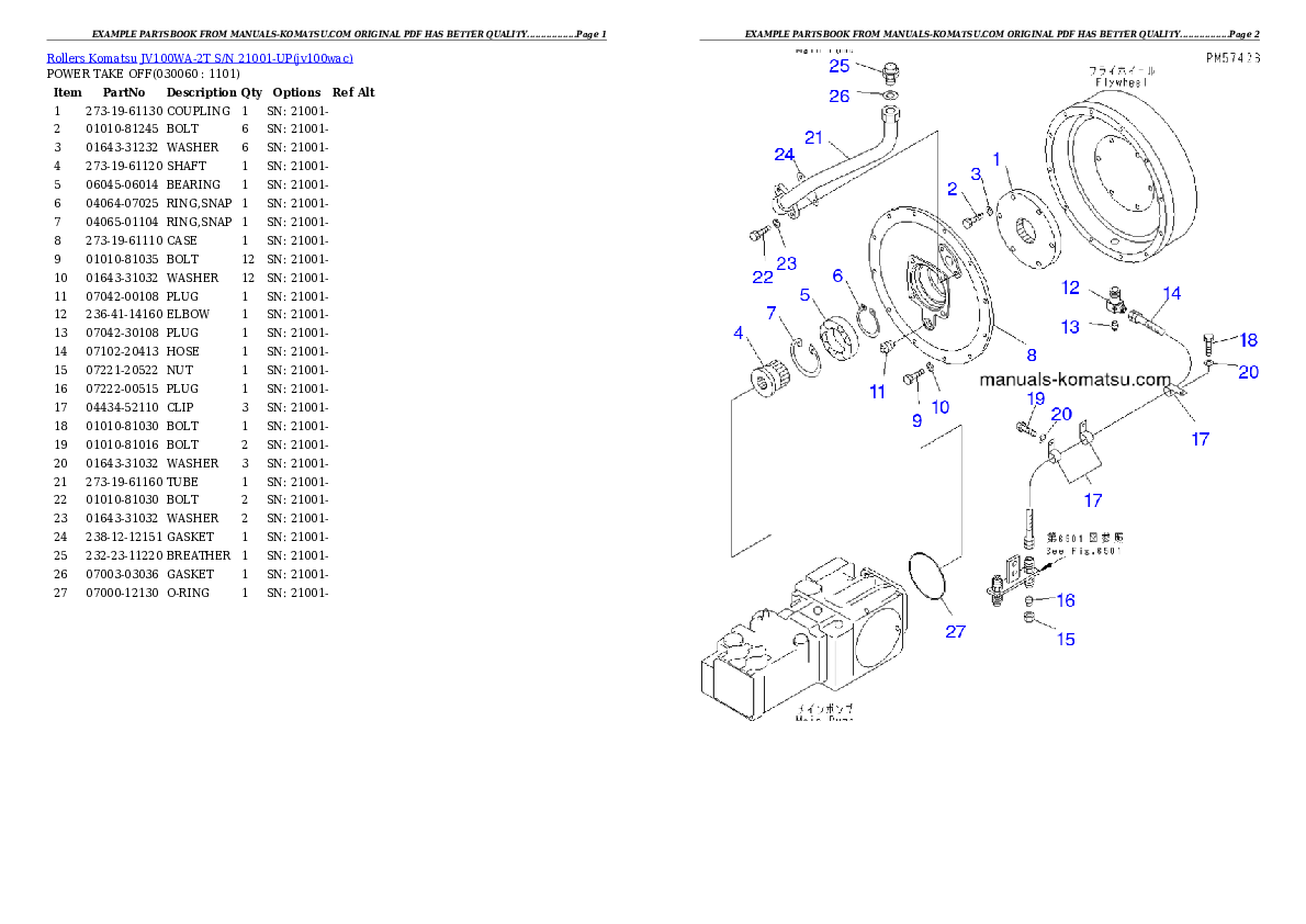 Protected: JV100WA-2T S/N 21001-UP Partsbook