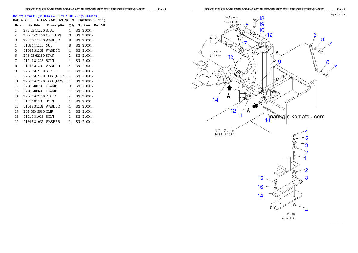 Protected: JV100WA-2T S/N 21001-UP Partsbook