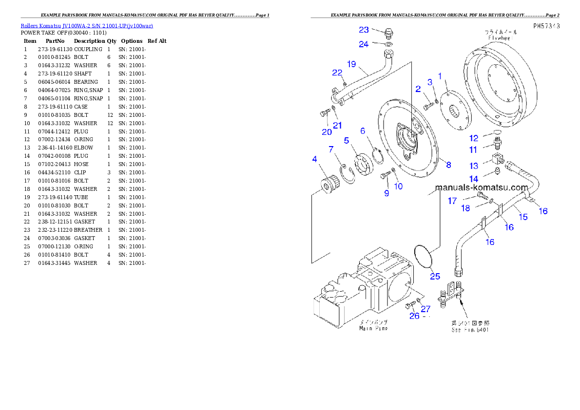 Protected: JV100WA-2 S/N 21001-UP Partsbook