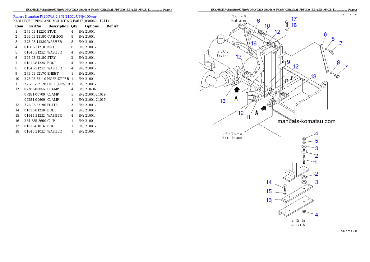 Protected: JV100WA-2 S/N 21001-UP Partsbook