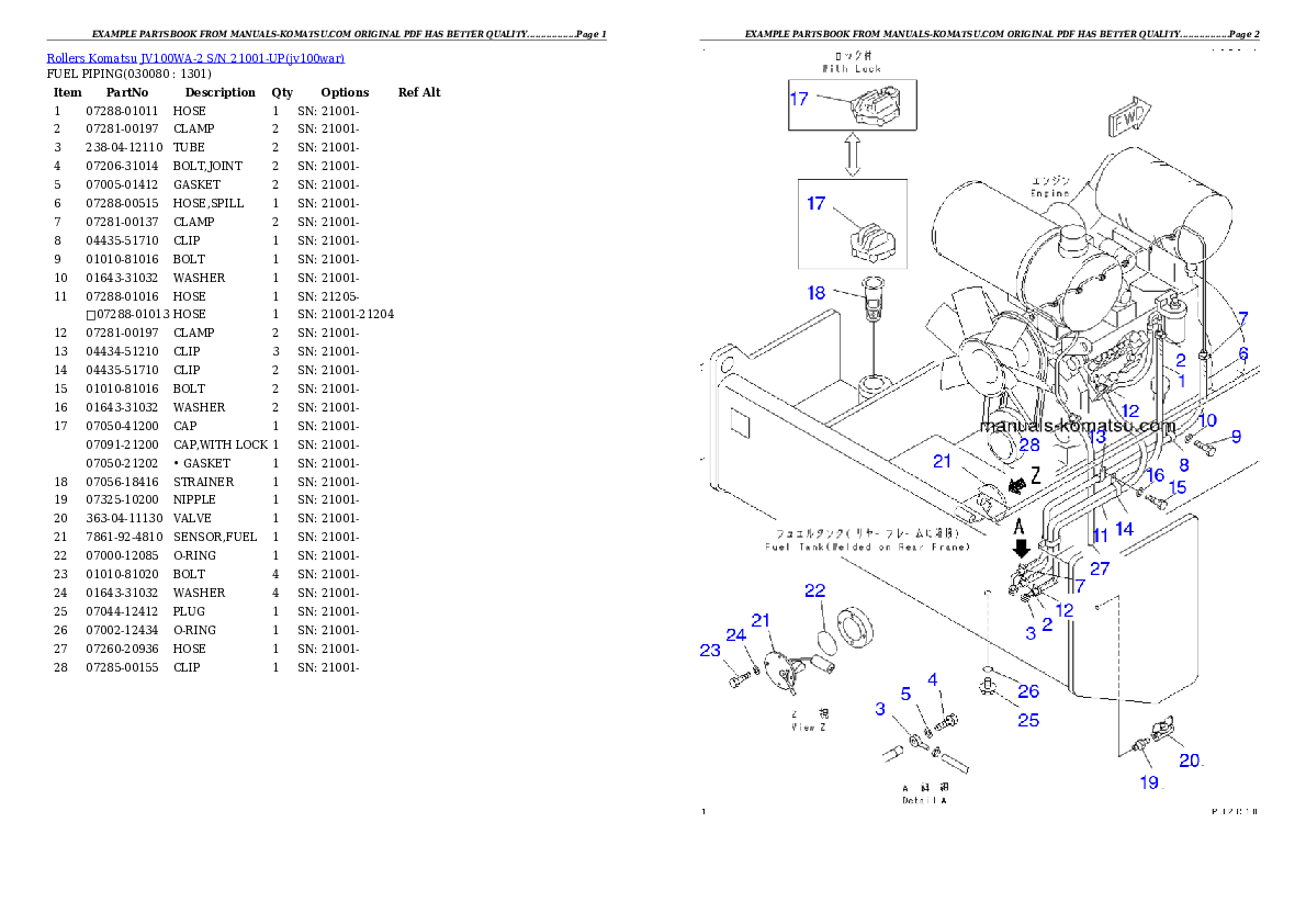 Protected: JV100WA-2 S/N 21001-UP Partsbook