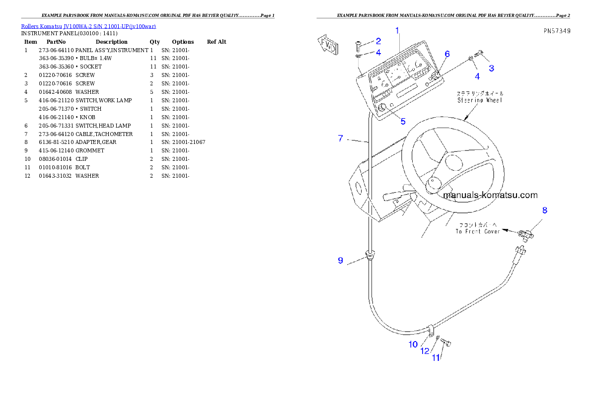 Protected: JV100WA-2 S/N 21001-UP Partsbook