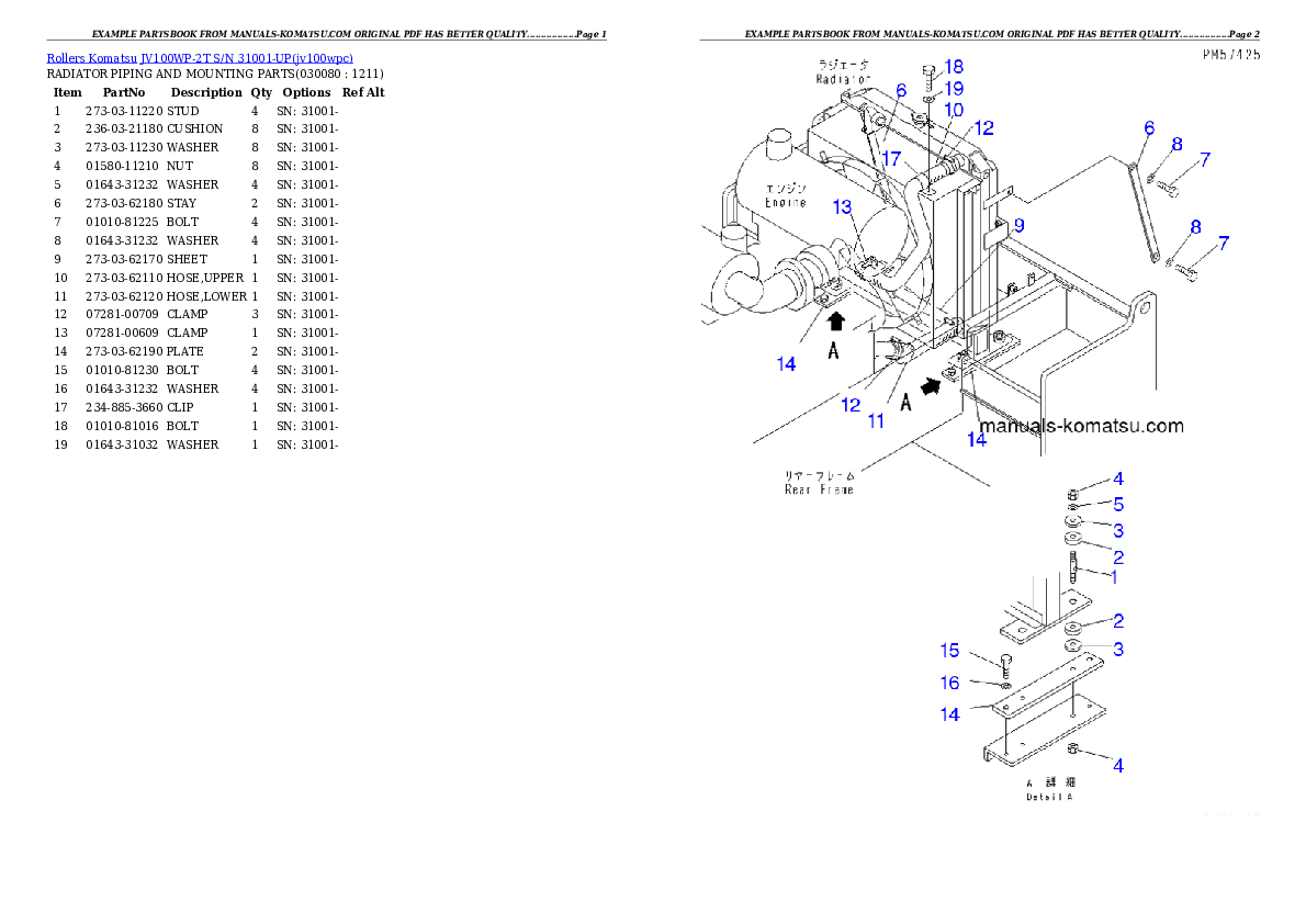 Protected: JV100WP-2T S/N 31001-UP Partsbook