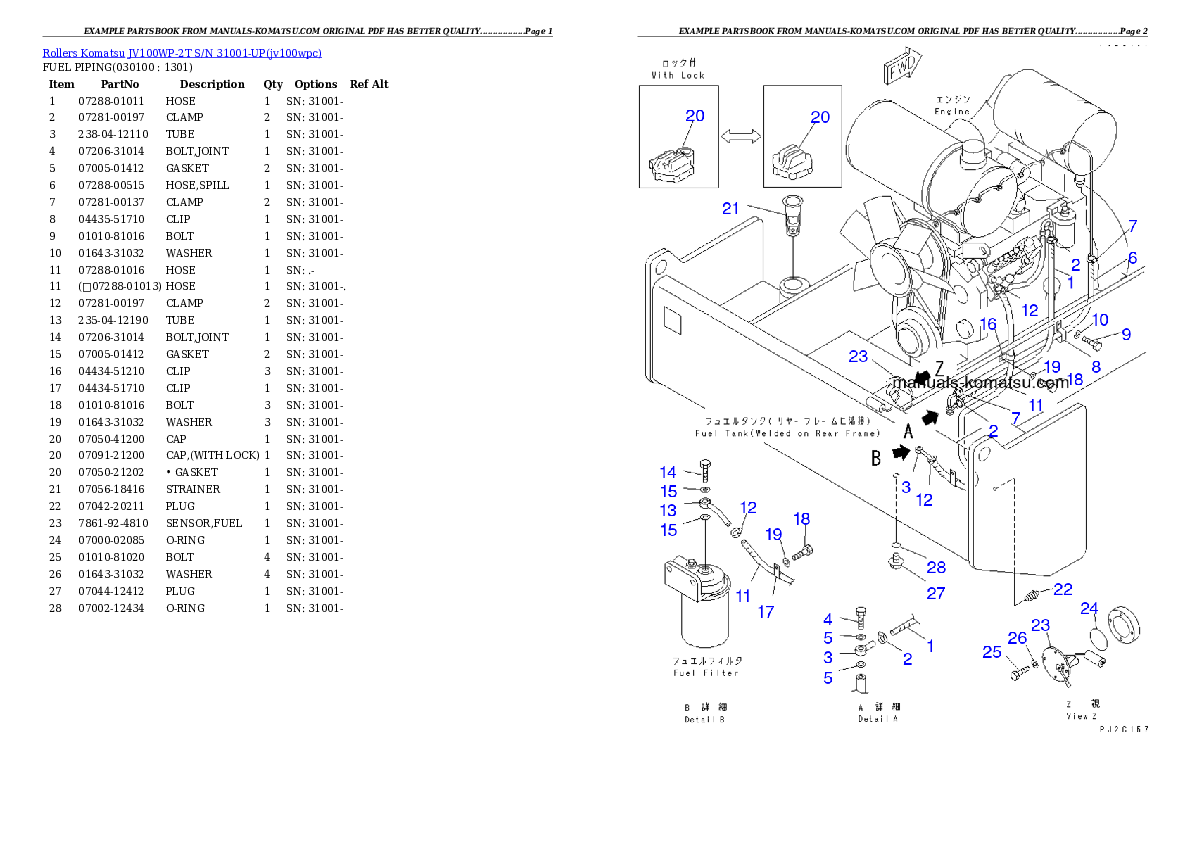 Protected: JV100WP-2T S/N 31001-UP Partsbook