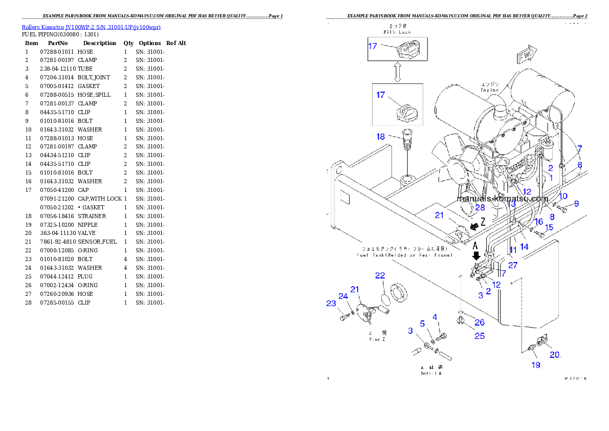 Protected: JV100WP-2 S/N 31001-UP Partsbook